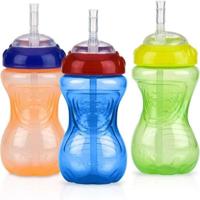 NUBY 3-pack lekvrije bekers met flexibele rietjes - Unisex