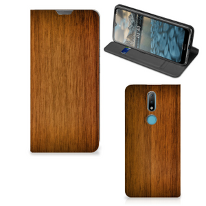 Nokia 2.4 Book Wallet Case Donker Hout