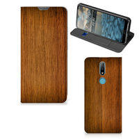 Nokia 2.4 Book Wallet Case Donker Hout - thumbnail