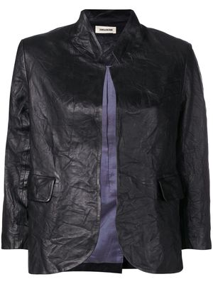Zadig&Voltaire veste en cuir à effet froissé - Noir