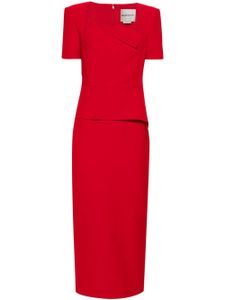 Roland Mouret robe péplum en crêpe - Rouge