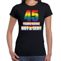 Hot en sexy 45 jaar verjaardag cadeau t-shirt zwart voor dames - Gay/ LHBT kleding / outfit