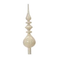 Decoris piek - cr?me wit - glas - 35 cm - kerstboomversiering - kerstversiering