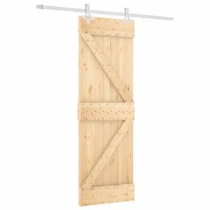 vidaXL Schuifdeur met beslag 70x210 cm massief grenenhout