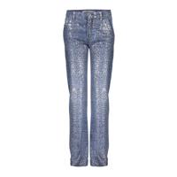 Geisha winter jeans meisjes - blauw - luipaard print