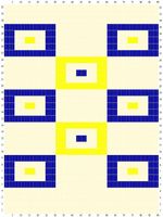 Sunarts doe het zelf pakket model Vierkantjes geel / blauw 80 x 210 cm artikelnummer D089 - thumbnail