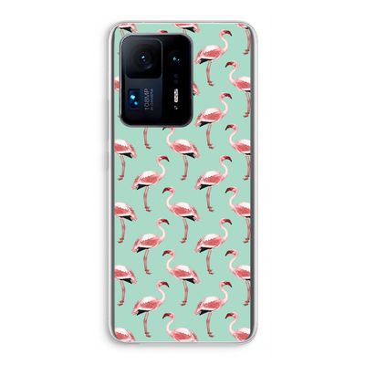 Flamingoprint groen: Xiaomi Mi Mix 4 Transparant Hoesje