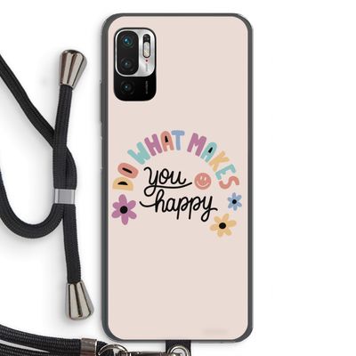 Happy days: Xiaomi Redmi Note 10 5G Transparant Hoesje met koord
