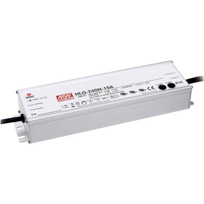 MW Mean Well HLG-240H-20A LED-driver, LED-transformator Constante spanning, Constante stroomsterkte 240 W 12 A 20 V/DC PFC-schakeling,
