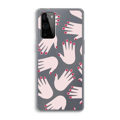 Hands pink: OnePlus 9 Pro Transparant Hoesje