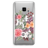 Hello in flowers: Samsung Galaxy S9 Transparant Hoesje