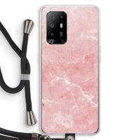 Roze marmer: Oppo A95 5G Transparant Hoesje met koord
