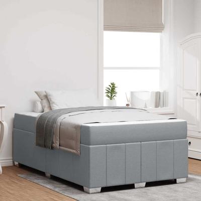 Bedframe met matras Lichtgrijs 120 x 190 cm Stof