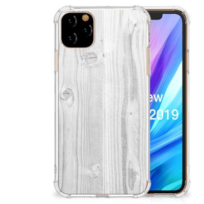Apple iPhone 11 Pro Max Stevig Telefoonhoesje White Wood Apple iPhone 11 Pro Max Stevig Telefoonhoesje White Wood