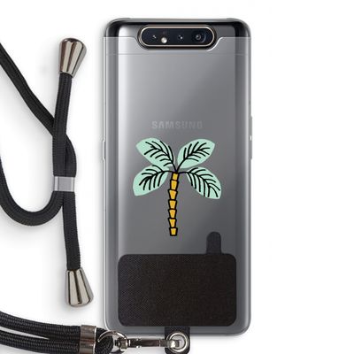 Palmboom: Samsung Galaxy A80 Transparant Hoesje met koord