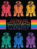 Star Wars Pride R2D2 Rainbow Art Print 30x40cm - thumbnail