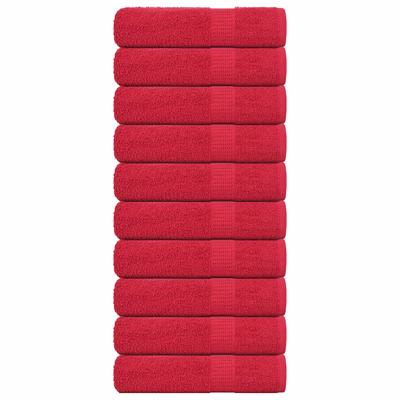 VidaXL Badhanddoeken 10 st 100x150cm 360 g/m² 100% katoen rood