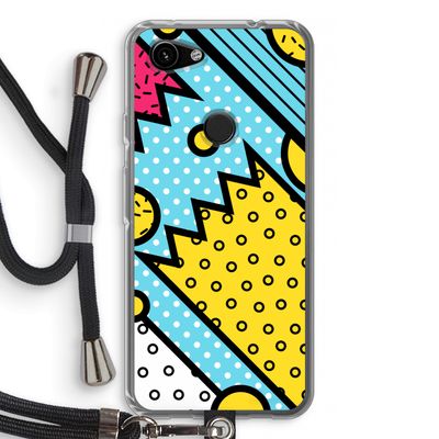 Pop Art #1: Pixel 3a Transparant Hoesje met koord