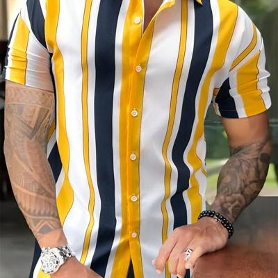 Bon&Bon Homme Men's Striped Short Sleeve Shirt | Casual Multicolor Multicolor-2 / XL