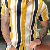 Bon&Bon Homme Men's Striped Short Sleeve Shirt | Casual Multicolor Multicolor-2 / XL