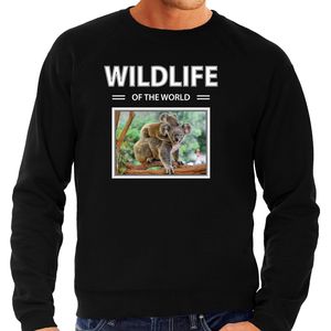 Koala sweater / trui met dieren foto wildlife of the world zwart voor heren