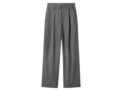 esmara Dames flanellen broek - Wide leg (Grijs, 46)