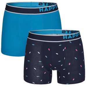 Happy Shorts Happy Shorts 2-Pack Boxershorts Heren Waterijsjes Blauw