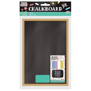 Houten krijtbord/schoolbord - 20 x 16 cm - met krijt en bordenwisser