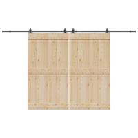 VidaXL Doos met onderdelen voor schuifdeur 366 cm staal zwart