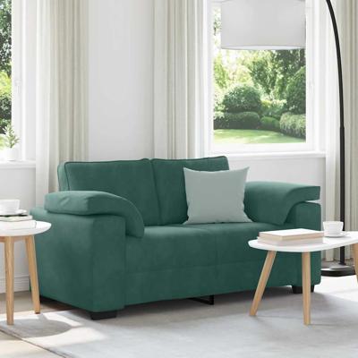 Loveseat Sofa Donkergroen 120 cm Fluweel