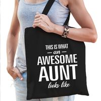 Awesome aunt / tante cadeau tas zwart voor dames   - - thumbnail