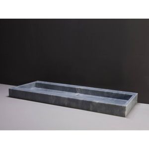 Wastafel Forzalaqua Palermo Cloudy Marmer Gezoet 2 Kraangaten Blauw 120,5x51,5x9 cm