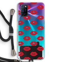Lips: Oppo A92 Transparant Hoesje met koord Lips: Oppo A92 Transparant Hoesje met koord