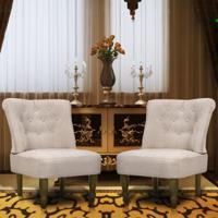 Franse stoelen 2 st stof crme Franse stoelen 2 st stof crme