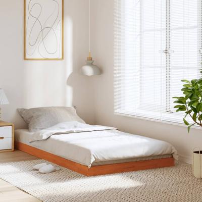 Bedframe massief grenenhout wasbruin 100x200 cm