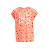 WE Fashion T-shirt met all over print koraalrood - thumbnail