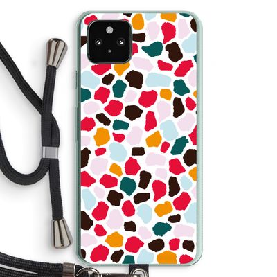 Colored Giraffe: Pixel 5a 5G Transparant Hoesje met koord