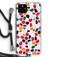 Colored Giraffe: Pixel 5a 5G Transparant Hoesje met koord
