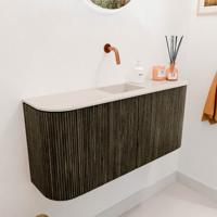 Toiletmeubel Mondiaz Joya Dlux | 93.2 cm | Meubelkleur Shadow | Faye wastafel Meli Wasbak Midden | Zonder kraangat(en)