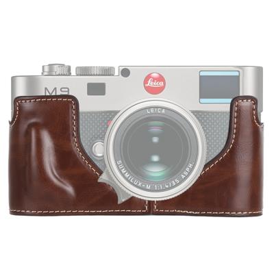 1/4 inch draad PU lederen camera half Case Base voor Leica M9 (koffie)