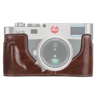 1/4 inch draad PU lederen camera half Case Base voor Leica M9 (koffie)