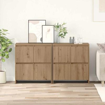 Dressoirs 2 pcs artisanaal eikenkleurig 70 x 41 x 75 cm