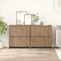 Dressoirs 2 pcs artisanaal eikenkleurig 70 x 41 x 75 cm