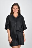 Greek Archaic Kori linnen blouse S24K-150031 zwart
