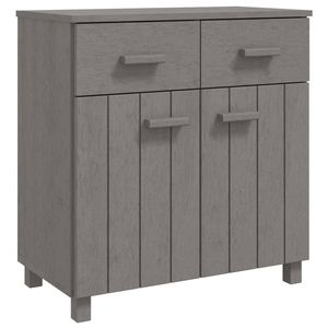 The Living Store HAMAR Dressoir - Grenenhout - Lichtgrijs - 79x40x80cm