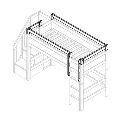 Lifetime beschermrek /lange zijde & h/v opening/rechte trap
