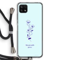 Bloom with grace: Samsung Galaxy A22 5G Transparant Hoesje met koord