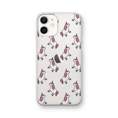 Eenhoorns overal: iPhone 12 Transparant Hoesje
