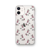 Eenhoorns overal: iPhone 12 Transparant Hoesje