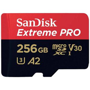 SanDisk Extreme PRO microSDXC-kaart 256 GB Class 10, UHS-I, v30 Video Speed Class Schokbestendig, Waterdicht